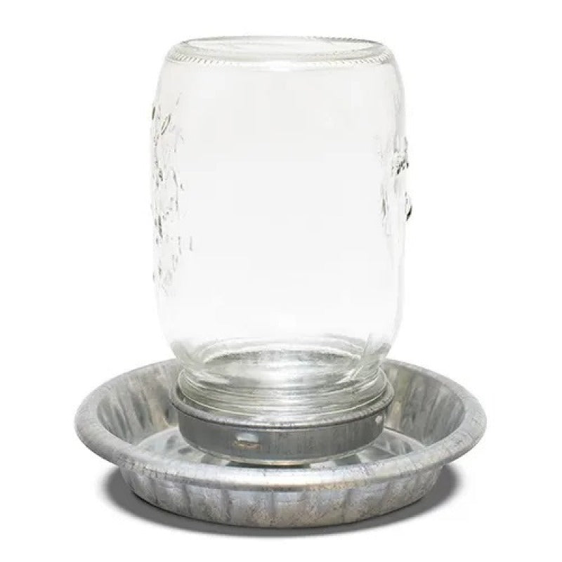 Bainbridge Galvanised Chick Drinker/Glass Jar – 1 Litre
