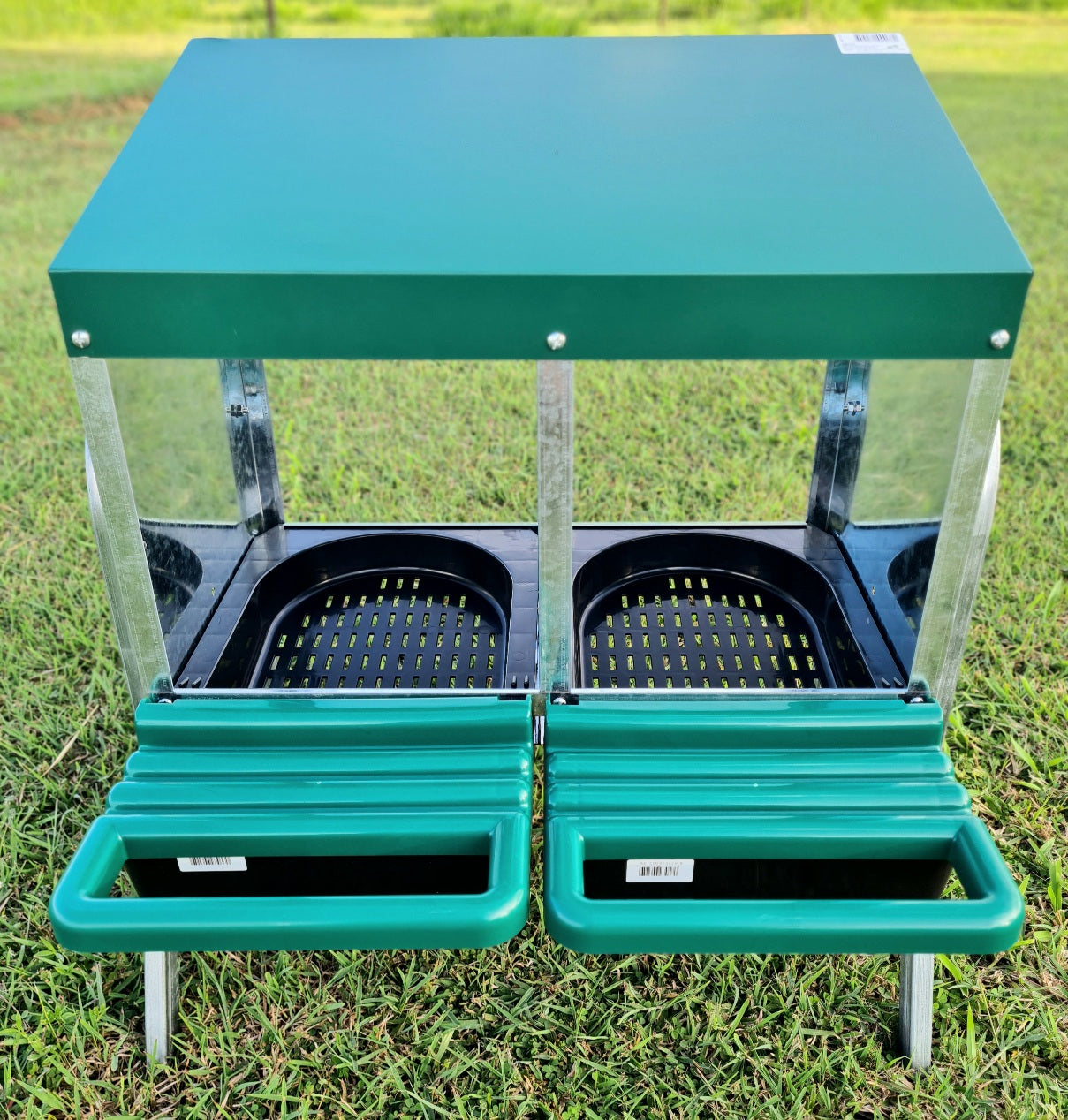 rollaway nesting box double hole front view