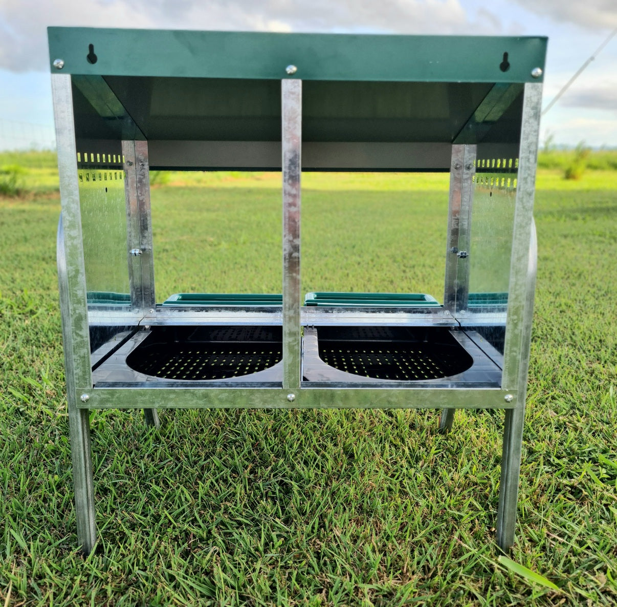rollaway nesting box rear view