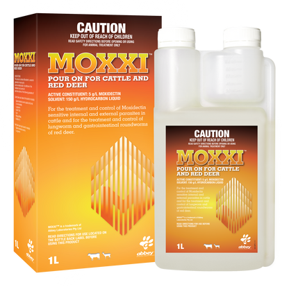 Moxxi Pour-On for Cattle and Red Deer