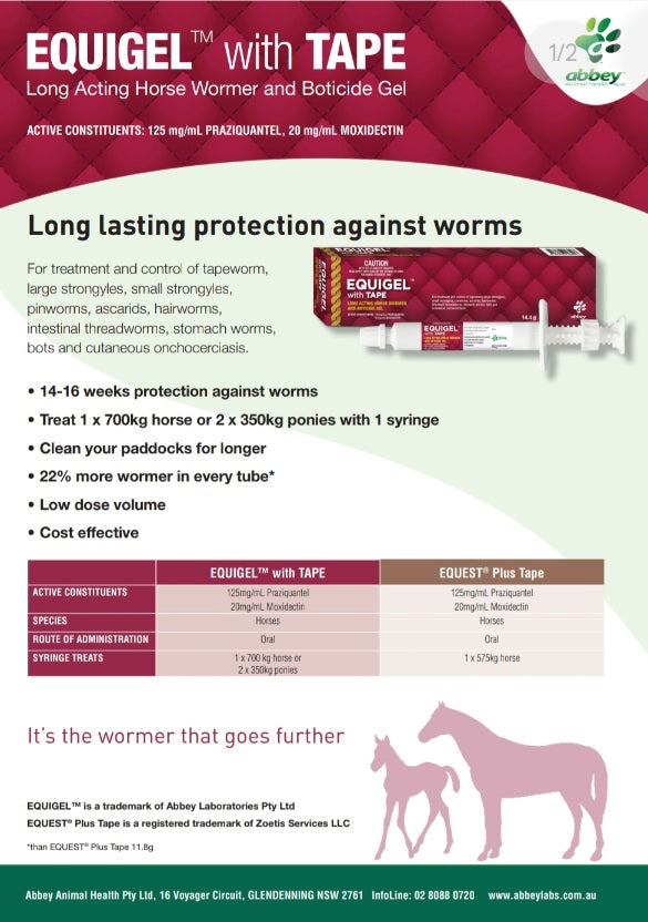 Equigel with Tape Long Acting Horse Wormer