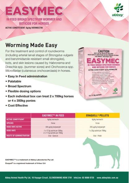 Abbey Easymec in Feed Wormer for Horses 4 x 17.5g