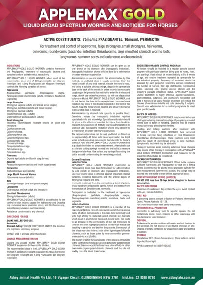 Applemax Gold Liquid Horse Wormer – Northern Livestock Supplies