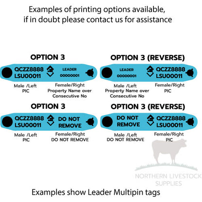 Leader Multipin EID NLIS Sheep and Goat tags